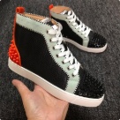 Christian Louboutin sneakers Black White Orange Christian Louboutin Spike Studded High Top Sneakers Black White Orange sneakers
