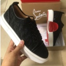 Christian Louboutin sneakers Black White Red Black Embossed Leather Sneakers with Red Detail sneakers