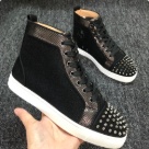 Christian Louboutin sneakers Black White Red Christian Louboutin Black Spiked High Top Sneakers with Red Sole sneakers