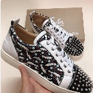 Christian Louboutin sneakers Black White Red Christian Louboutin Men Black White Spiked Low Top Sneakers sneakers