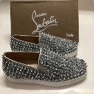 Christian Louboutin Silver Christian Louboutin Silver Studded Slip On Shoes Men