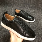 Christian Louboutin sneakers Black White Christian Louboutin Men's Black Textured Leather Sneakers sneakers
