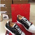 Christian Louboutin sneakers Black White Spike Squareneve Flat Sneakers Black White Men sneakers
