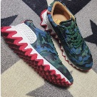 Christian Louboutin sneakers Blue Green Red Christian Louboutin Men Blue Green Camouflage Sneakers Red Sole sneakers