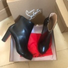 Christian Louboutin ankle boots Black Red Christian Louboutin Black Leather Ankle Boots with Red Sole ankle boots