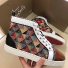 Christian Louboutin sneakers Brown White Multicolor Christian Louboutin Geometric Pattern High Top Sneakers Brown White Multicolor sneakers