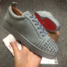 Christian Louboutin sneakers Gray Red Christian Louboutin Spiked Flat Sneakers Gray Red Sole sneakers
