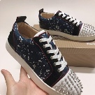 Christian Louboutin sneakers Navy White Black Christian Louboutin Navy White Black Studded Sneakers Men sneakers