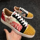 Christian Louboutin sneakers Red White Yellow Christian Louboutin Men Red White Yellow Spiked Sneakers sneakers