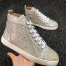 Christian Louboutin sneakers Silver Christian Louboutin men Silver Glitter High top Sneakers sneakers