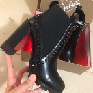 Christian Louboutin ankle boots Black Red Christian Louboutin Black Leather Studded Ankle Boots with Red Sole ankle boots