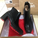 Christian Louboutin ankle boots Black Red Christian Louboutin Black Red Sole Leather Ankle Boots Women ankle boots