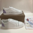 Christian Louboutin sneakers White Purple Christian Louboutin Men's White Sneakers with Purple Heel Detail sneakers