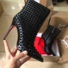 Christian Louboutin ankle boots Black Red Christian Louboutin Black Spiked Ankle Boots with Red Soles ankle boots Size 12Cm