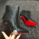 Christian Louboutin ankle boots Black Red Christian Louboutin Black Studded High Heel Ankle Boots ankle boots Size 10cm