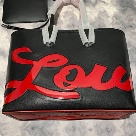 Louis Vuitton clutch Black Red Louis Vuitton Black and Red Large Tote Bag with Pouch clutch bag