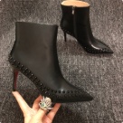 ankle boots Black Red Black High Heel Studded Ankle Boots for Women ankle boots Size 8Cm