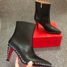 ankle boots Black Red Black Studded Pointed Toe High Heel Ankle Boots ankle boots