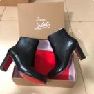 Christian Louboutin ankle boots Black Red Christian Louboutin Women's Black Leather Ankle Boots with Red Soles ankle boots