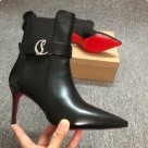 ankle boots Black Red Pointed Toe High Heel Ankle Boots with Red Sole ankle boots