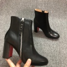 ankle boots Black Red Women Black Chunky Heel Ankle Boots ankle boots