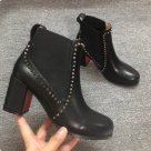 ankle boots Black Black Studded Block Heel Ankle Boots Women ankle boots 001