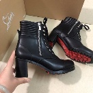 Christian Louboutin ankle boots Black Red Christian Louboutin Women's Black Leather Lace up Ankle Boots with Red Sole ankle boots