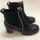 ankle boots black Black Studded Block Heel Ankle Boots Women ankle boots