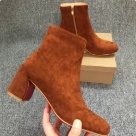 ankle boots brown Women's Brown Suede Ankle Boots with Block Heel ankle boots