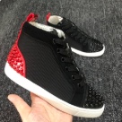 children Black Red High Top Kids Sneakers with Black and Red Studded Detail sneakers Size 25
