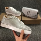 clutch Silver Silver Glitter Studded Sneakers and Matching Clutch Bag Set shoes & bag
