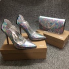 clutch multi color women's iridescent stiletto high heels with matching clutch bag clutch bag