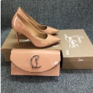 clutch nude Women's Nude Patent Leather High Heels and Clutch Bag Set shoes&bag