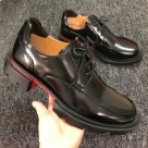 derby shoes Black Red Black Leather Lace Up Derby Shoes with Red Accent Sole derby shoes
