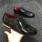 dress shoes Black Red Men's Black Patent Leather Dress Shoes with Red Lining and Gold Heel Detail dress shoes