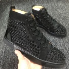 dress shoes black Black Studded High Top Sneakers dress shoes
