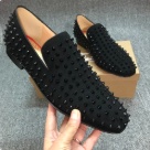 dress shoes black Black Studded Men's Loafers dress shoes