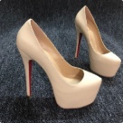 heels Beige Red Women High Heel Platform Pumps Beige with Red Sole heels Size 16Cm
