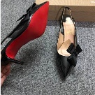 heels Black Red Black Red Sole Slingback Bow High Heels Pumps heels Size 10-12