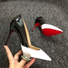 heels Black White Red Colorblock Women's High Heels Pointed Toe Pumps heels Size 12Cm