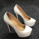 heels White Red Platform High Heel Pumps with Red Sole heels Size 16Cm