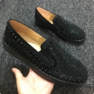 loafer Black Red Black Studded Low Top Loafer with Red Sole loafers