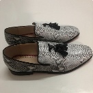 loafer Black White Men's Tassel Loafers Snake Pattern loafers