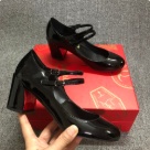 mary janes black Women Black Patent Leather Chunky Heel Mary Jane Pumps mary janes
