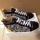 men or women black yellow multicolor Studded high top sneakers with spiked toe cap sneakers