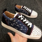 men purple white navy black Studded Toe Casual Sneakers Navy Blue White Black
