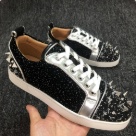menwomen Black Silver Studded Spike Sneakers Black Silver sneakers