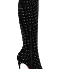 Christian Louboutin boots Black White Christian Louboutin Black Studded Knee High Stiletto Boots boots