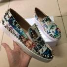platform shoes multicolor Studded Slip on Platform Sneakers Multicolor Graphic platform shoes