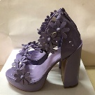 sandals lavender Women Lavender Flower Decor Platform High Heel Sandals sandals